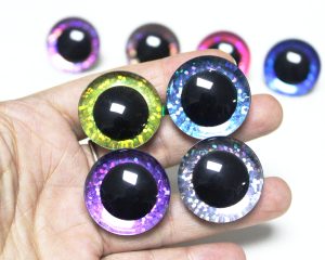 B11-mixed color disc 9mm-35mm 3D Centre toy eyes with hard washer for diy craft plush doll findings--color option