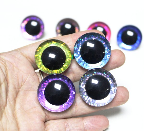 B11-mixed color disc  9mm-35mm  3D Centre toy eyes with hard washer for diy craft plush doll findings--color option