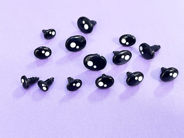 7x9/8x11/9x12/10x13/12x16mm oval black toy eyes with white dot for diy craft doll findings - Image 4