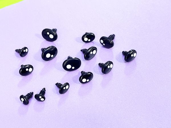 7x9/8x11/9x12/10x13/12x16mm oval black toy eyes with white dot for diy craft doll findings
