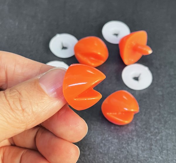 22x26mm orange color toy mouth with handpress washer for diy craft doll findings