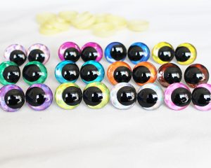 mixed color disc 3D offcentre eyes black pupil clear toy eyes with sinker washer 12mm-40mm option for craft doll -D12