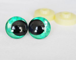 D12-green disc 3D offcentre eyes black pupil toy eyes with sinker washer 12mm-40mm option for craft doll