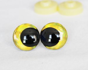 D12-gold disc 3D offcentre eyes black pupil toy eyes with sinker washer 12mm-40mm option for craft doll