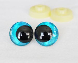D12-blue disc 3D offcentre eyes black pupil toy eyes with sinker washer 12mm-40mm option for craft doll