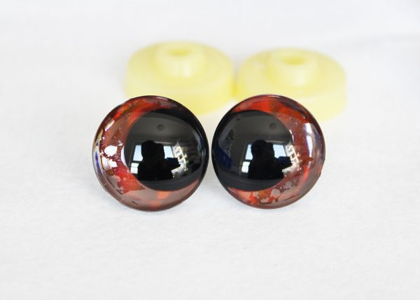 D12-brown disc 3D offcentre eyes black pupil  toy eyes with sinker washer 12mm-40mm option  for craft doll
