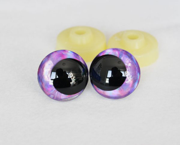 D12-purple disc 3D offcentre eyes black pupil  toy eyes with sinker washer 12mm-40mm option  for craft doll