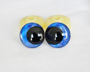 D12-dark blue disc 3D offcentre eyes black pupil toy eyes with sinker washer 12mm-40mm option for craft doll