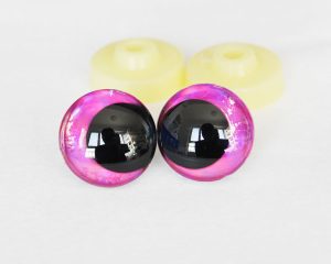dark pink disc 3D offcentre eyes black pupil clear toy eyes with sinker washer 12mm-40mm option for craft doll -D12