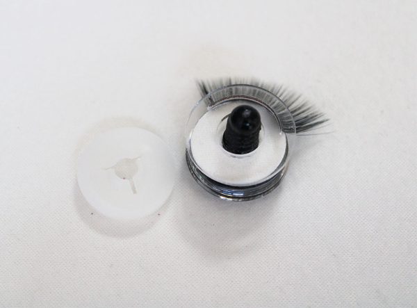D12-blue color disc 3D offcentre eyes black pupil  toy eyes with sinker washerwith eyelash tray 12mm-40mm option  for craft doll - Image 3