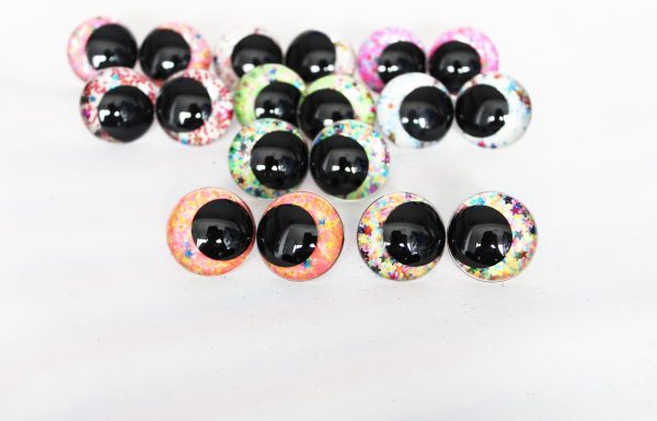 mixed color 12MM-30MM clear round thinner offcentre eyes with washer for diy craft doll eyes findings-S9 - Image 3