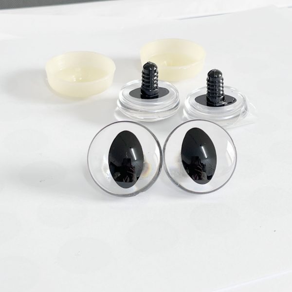 3D Cat eyes black oval pupil clear toy eyes with sinker washer 10mm-30mm option  for craft doll crochet toy findings - Image 4
