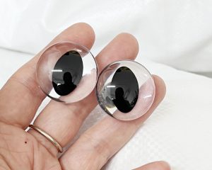 3D Cat eyes black oval pupil clear toy eyes with sinker washer 10mm-30mm option  for craft doll crochet toy findings
