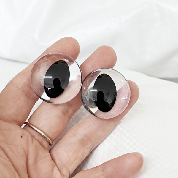 3D Cat eyes black oval pupil clear toy eyes with sinker washer 10mm-30mm option  for craft doll crochet toy findings