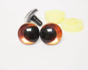orange red color Holographic disc 3D offcentre eyes black pupil clear toy eyes with sinker washer 12mm-40mm option for craft doll -hc10