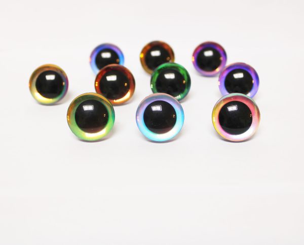 9mm-35mm Holographic glitter 3D Centre toy eyes with hard washer for diy craft plush doll findings-HC10-color option - Image 2