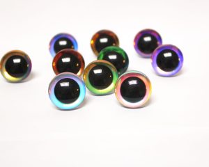 9mm-35mm Holographic glitter 3D Centre toy eyes with hard washer for diy craft plush doll findings-HC10-color option