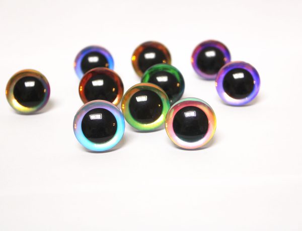 9mm-35mm Holographic glitter 3D Centre toy eyes with hard washer for diy craft plush doll findings-HC10-color option