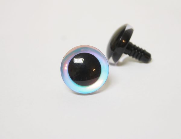 light blue 9mm-35mm 3D Centre toy eyes with hard washer for diy craft plush doll findings-HC10