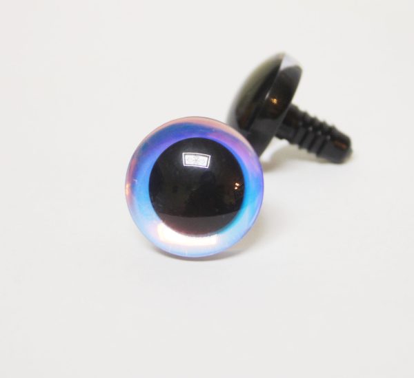 blue 9mm-35mm Holographic glitter 3D Centre toy eyes with hard washer for diy craft plush doll findings-HC10