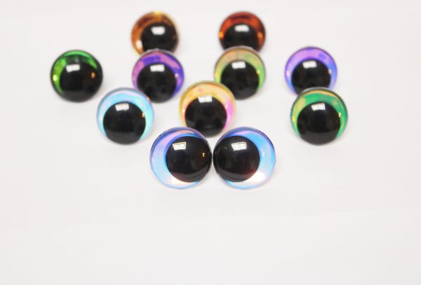 mixed color 12MM-30MM clear round thinner offcentre eyes with washer for diy craft doll eyes findings-HC10 - Image 2