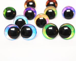 mixed color 12MM-30MM clear round thinner offcentre eyes with washer for diy craft doll eyes findings-HC10