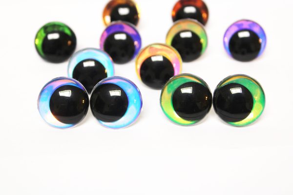 mixed color 12MM-30MM clear round thinner offcentre eyes with washer for diy craft doll eyes findings-HC10