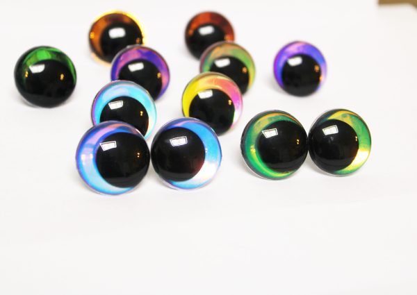 mixed color 12MM-30MM clear round thinner offcentre eyes with washer for diy craft doll eyes findings-HC10 - Image 5