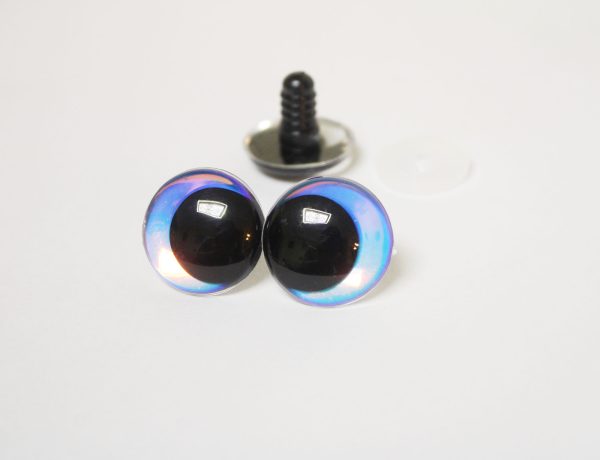 blue color 12MM-30MM clear round thinner offcentre eyes with washer for diy craft doll eyes findings-HC10