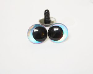 light blue color 12MM-30MM clear round thinner offcentre eyes with washer for diy craft doll eyes findings-HC10