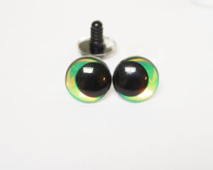 yellow green color 12MM-30MM clear round thinner offcentre eyes with washer for diy craft doll eyes findings-HC10