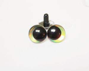 gold color 12MM-30MM clear round thinner offcentre eyes with washer for diy craft doll eyes findings-HC10
