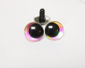 pink color 12MM-30MM clear round thinner offcentre eyes with washer for diy craft doll eyes findings-HC10