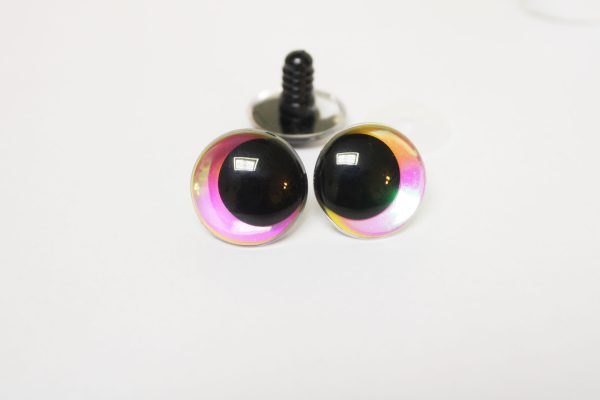 pink color 12MM-30MM clear round thinner offcentre eyes with washer for diy craft doll eyes findings-HC10