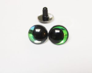 green color 12MM-30MM clear round thinner offcentre eyes with washer for diy craft doll eyes findings-HC10