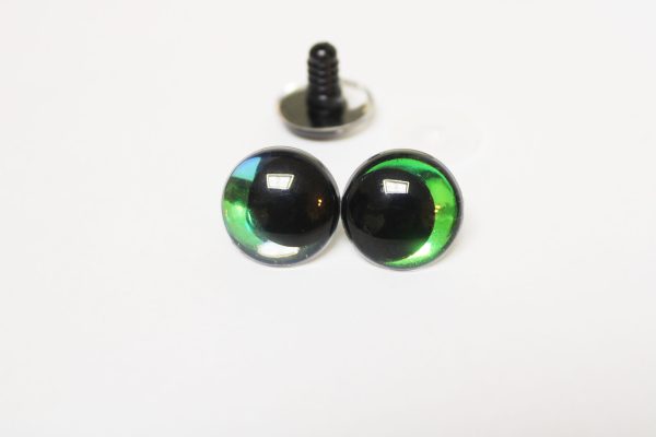 green color 12MM-30MM clear round thinner offcentre eyes with washer for diy craft doll eyes findings-HC10