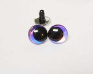 light purple color 12MM-30MM clear round thinner offcentre eyes with washer for diy craft doll eyes findings-HC10