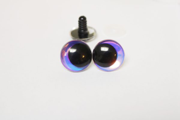 light purple color 12MM-30MM clear round thinner offcentre eyes with washer for diy craft doll eyes findings-HC10
