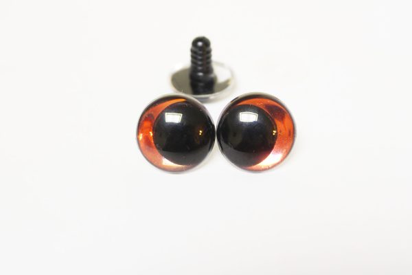 orange red color 12MM-30MM clear round thinner offcentre eyes with washer for diy craft doll eyes findings-HC10