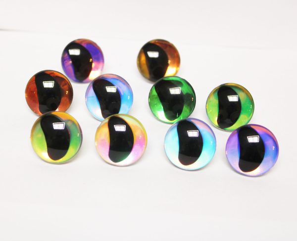 masckaszem new eyes 16mm-30mm 3D offcentre eyes moon shape black pupil toy eyes with sinker washer  for craft crochet doll -hc10 - Image 2