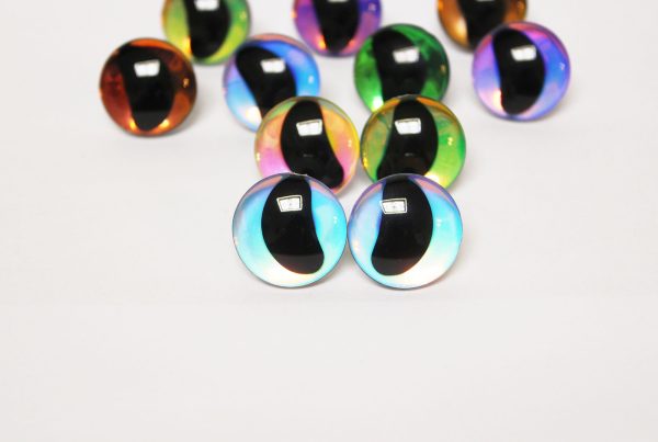 masckaszem new eyes 16mm-30mm 3D offcentre eyes moon shape black pupil toy eyes with sinker washer  for craft crochet doll -hc10