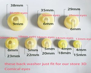 Fit for 3D offcentre safety eyes 3D comical round glitter toy eyes back sinker hard washer