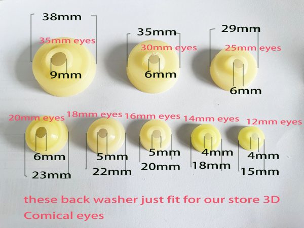 Fit for 3D offcentre safety eyes 3D comical round glitter toy eyes back sinker hard washer