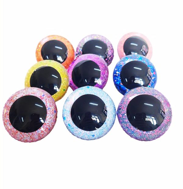 T10-Mixed color  9mm-60mm  round  crystal eyes with hard washer for diy plush doll findings Handmade amigurumi doll