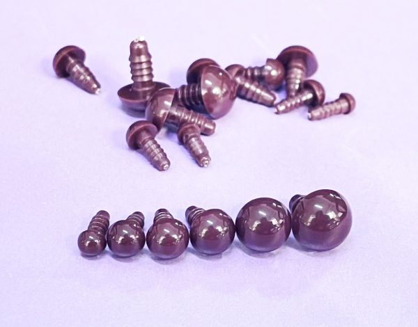 brown color  6mm-14mm round toy eyes with hard washer for diy plush doll findings Handmade amigurumi doll - Image 3