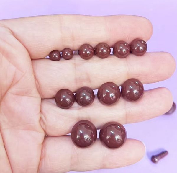 brown color  6mm-14mm round toy eyes with hard washer for diy plush doll findings Handmade amigurumi doll