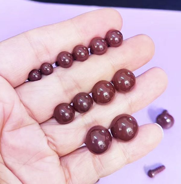 52pcs/box brown color  mixed size 6mm-14mm round toy eyes with hand press washer for diy plush doll findings Handmade amigurumi doll -masckaszem eyes - Image 3