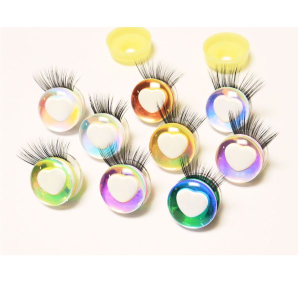 HC10-MIXED COLOR disc 25mm 3D heart white  pupil  toy eyes with sinker washer for diy craft doll findings