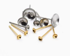4mm/5mm/6mm/8mm/10mm bowl earring needle stainless materials for pendant jewelry findings