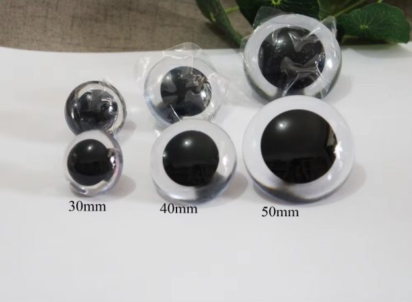 9mm-60mm clear  round  crystal eyes with hard washer for diy plush doll findings Handmade amigurumi doll findings masckaszem eyes - Image 2